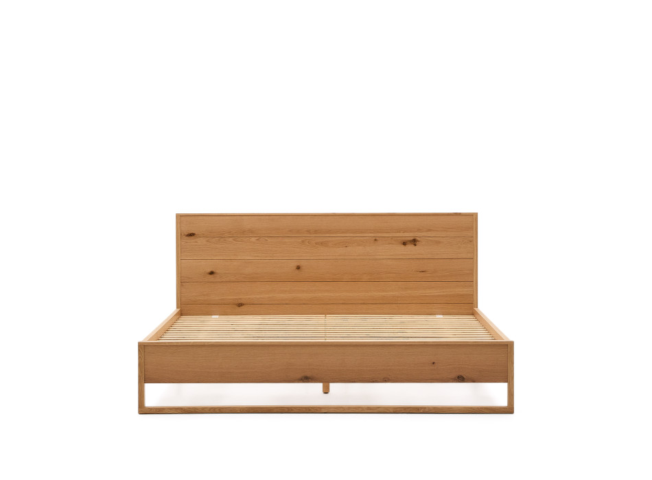 Alguema bed with oak veneer and natural finish for a 180 x 200 cm mattress