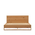 Alguema bed with oak veneer and natural finish for a 180 x 200 cm mattress