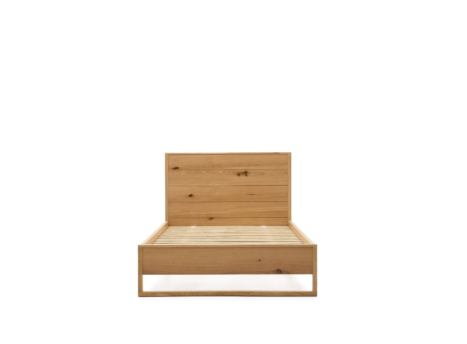 Alguema bed with oak veneer and natural finish for a 90 x 190 cm mattress
