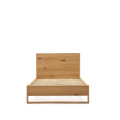 Alguema bed with oak veneer and natural finish for a 90 x 190 cm mattress