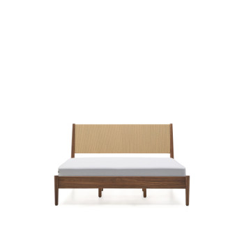 Elan bed, walnut veneer and solid wood, 160x200cm mattress, FSC Mix Credit