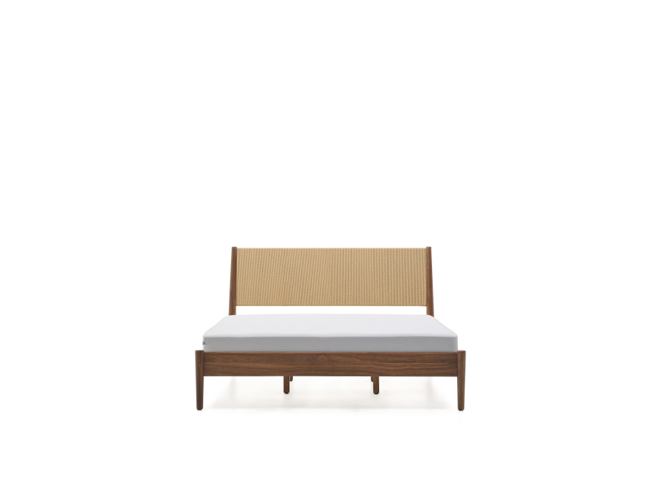 Elan bed, walnut veneer and solid wood, 160x200cm mattress, FSC Mix Credit