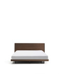 Norlen bed in walnut veneer with dark finish and LED light for mattress 180 x 200 cm FSC Mix Credit