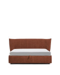Arvian removable bed in terracotta chenille with opening container for 160 x 200 cm mattress