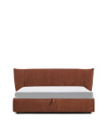 Arvian removable bed in terracotta chenille with opening container for 180 x 200 cm mattress