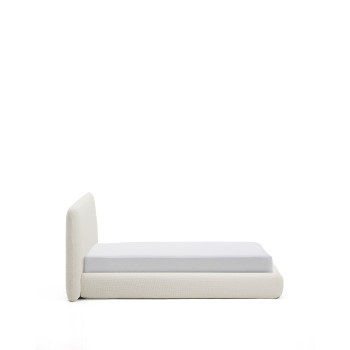 Martina removable bed in ecru chenille for 160 x 200 cm mattresses