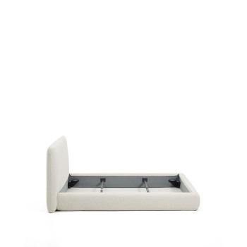 Martina removable bed in ecru chenille for 160 x 200 cm mattresses