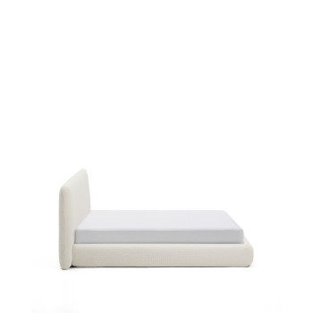 Martina removable bed in ecru chenille for 180 x 200 cm mattresses