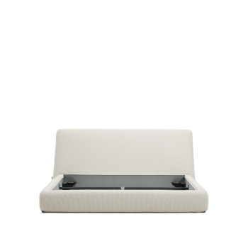 Martina removable bed in ecru chenille for 180 x 200 cm mattresses