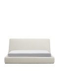 Martina removable bed in ecru chenille for 180 x 200 cm mattresses