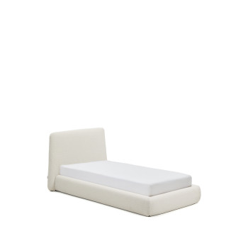 Martina removable bed in ecru chenille for 90 x 200 cm mattresses