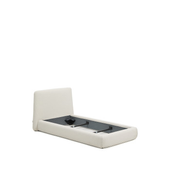 Martina removable bed in ecru chenille for 90 x 200 cm mattresses
