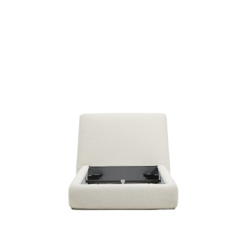 Martina removable bed in ecru chenille for 90 x 200 cm mattresses