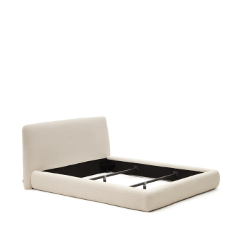 Martina bed with removable cover in ecru lambskin 