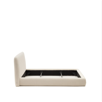 Martina bed with removable cover in ecru lambskin 