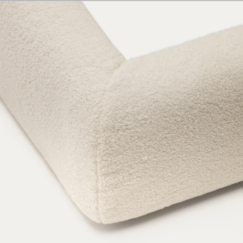 Martina bed with removable cover in ecru lambskin 