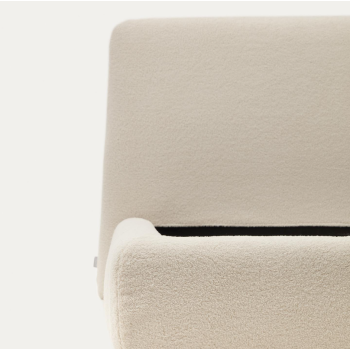 Martina bed with removable cover in ecru lambskin 