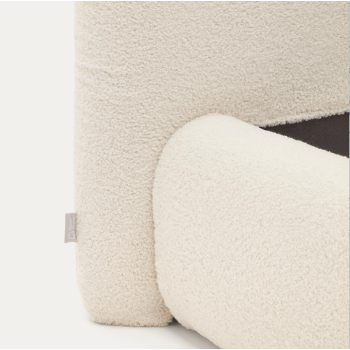 Martina bed with removable cover in ecru lambskin 