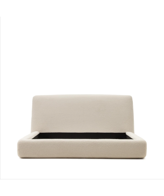 Martina bed with removable cover in ecru lambskin 