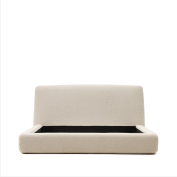 Martina bed with removable cover in ecru lambskin 