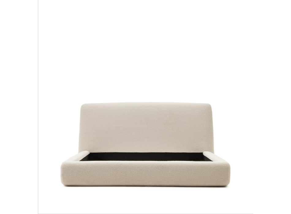 Martina bed with removable cover in ecru lambskin 