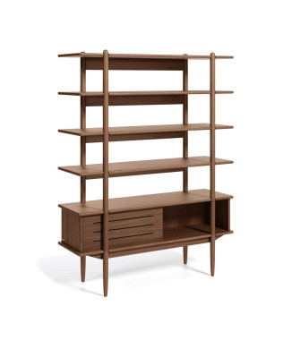 Carolin bookcase in walnut veneer 130 x 169 cm