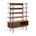 Carolin bookcase in walnut veneer 130 x 169 cm