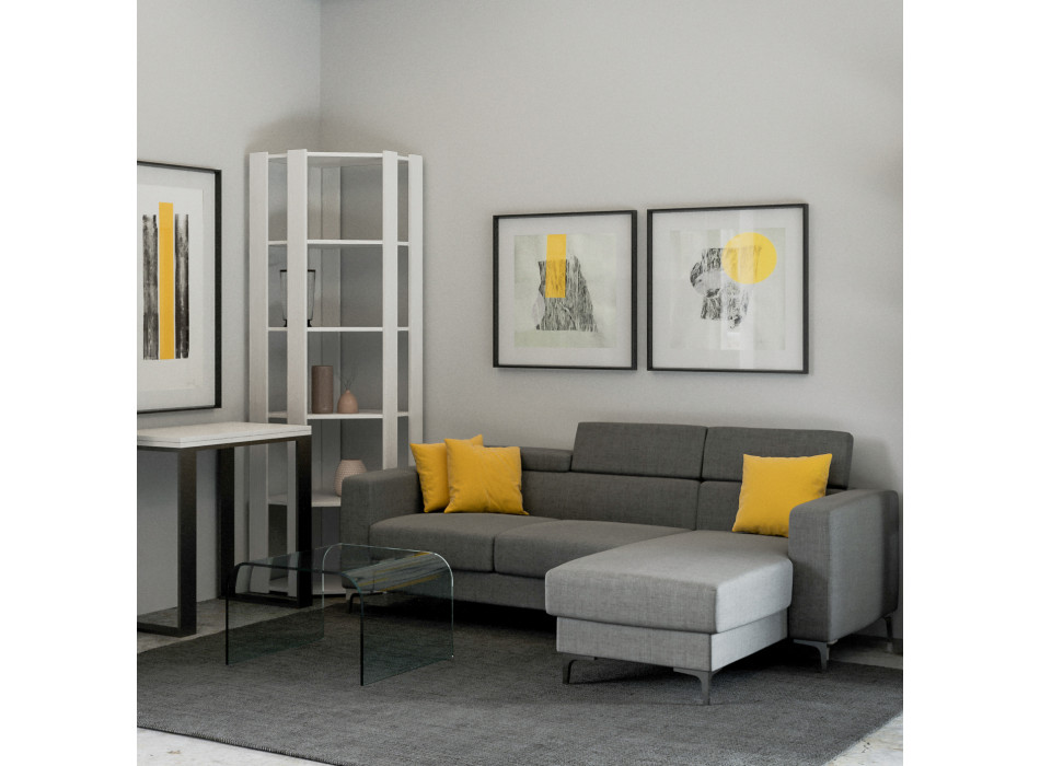 Kato Corner Bookcase - Kato Corner Composition B 6R 4 Long Panels + 2 Back Panels White Ash