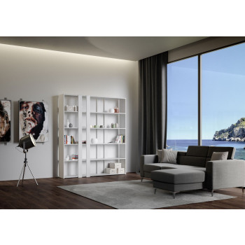 Kato Bookcase - Composition A Kato 6R 2 sides 4 long bands White Ash