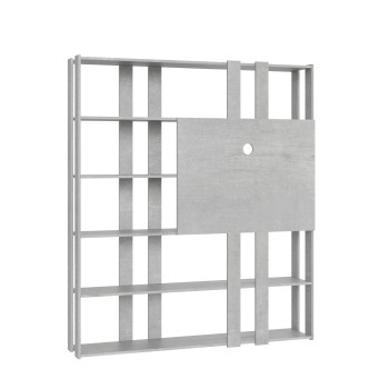 Kato Bookcase TV Stand - Composition N Kato 6R 6 long strips 2 short strips 2 medium strips TV panel White Ash
