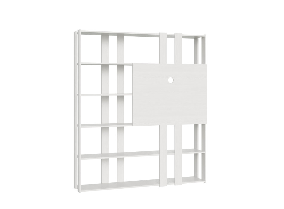Kato Bookcase TV Stand - Composition N Kato 6R 6 long strips 2 short strips 2 medium strips TV panel White Ash
