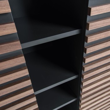 Kesia bookcase 105 x 155 cm walnut, matt graphite MDF