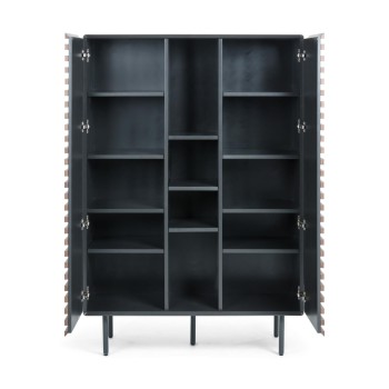 Kesia bookcase 105 x 155 cm walnut, matt graphite MDF