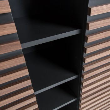 Kesia bookcase 105 x 155 cm walnut, matt graphite MDF