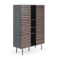 Kesia bookcase 105 x 155 cm walnut, matt graphite MDF