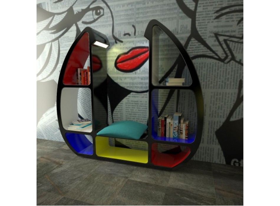 SHELLEY BOOKCASE IN ADAMANTX ZAD