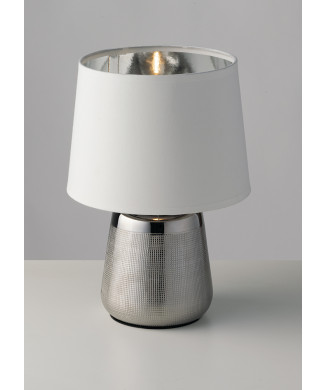 ECSTASY SILVER/WHITE TABLE TABLE 1XE14 17X29CM