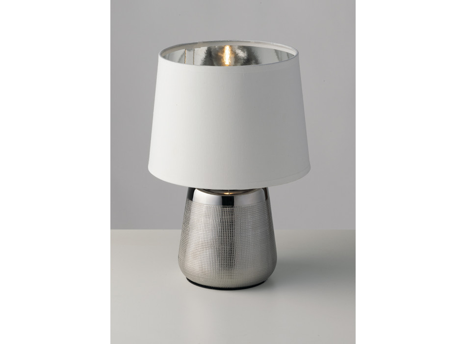 ECSTASY SILVER/WHITE TABLE TABLE 1XE14 17X29CM