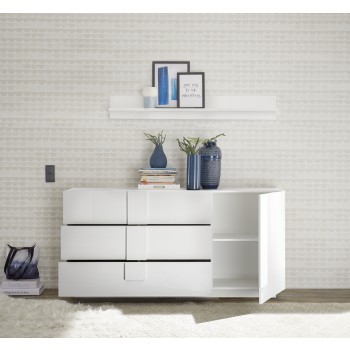 JUPITER 1-door, 3-drawer sideboard, 182x44x90 cm