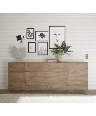 Sideboard with 1 door and 3 drawers JUPITER 182x44x90 cm in walnut colour