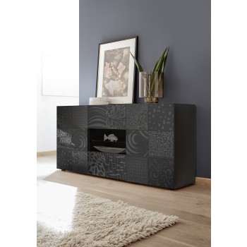 MIRO 2-door 2-drawer sideboard, 181x84x43 cm, black