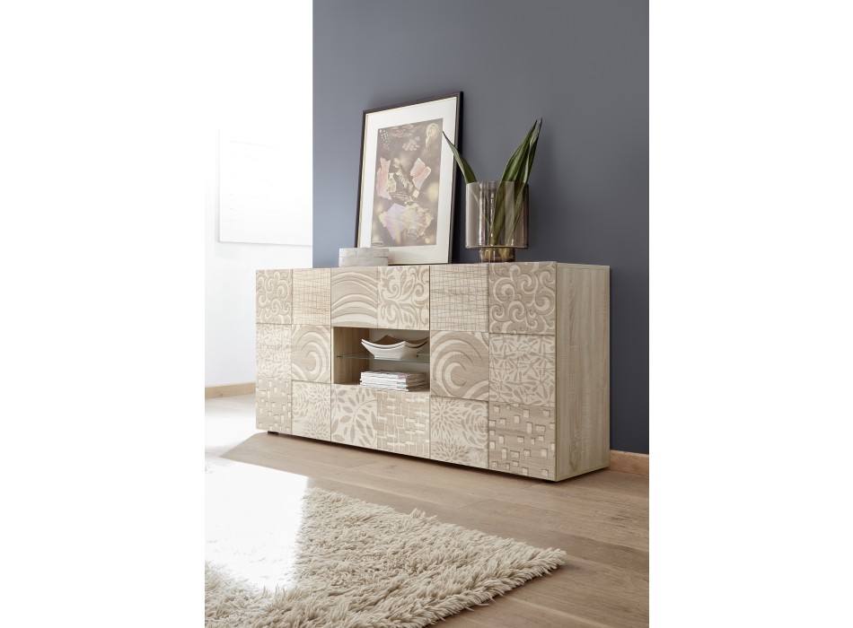 MIRO 2-door 2-drawer sideboard, 181x84x43 cm, oak color