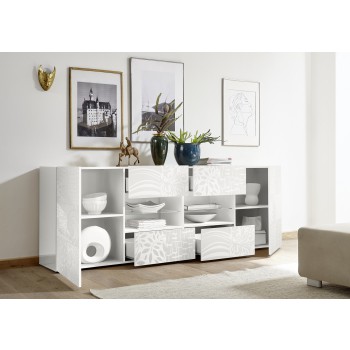 MIRO 2-door 4-drawer sideboard, 241x84x43 cm, white
