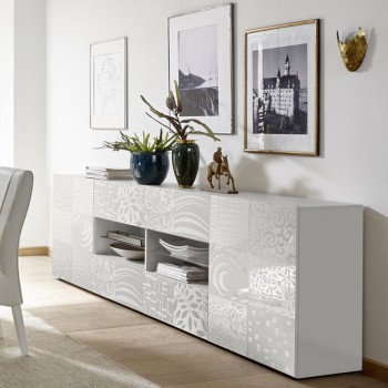 MIRO 2-door 4-drawer sideboard, 241x84x43 cm, white