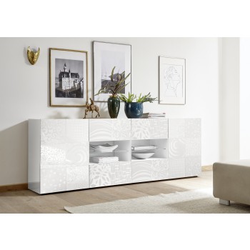 MIRO 2-door 4-drawer sideboard, 241x84x43 cm, white