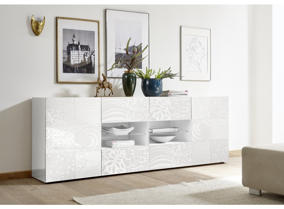 MIRO 2-door 4-drawer sideboard, 241x84x43 cm, white