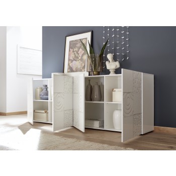 MIRO 4-door sideboard 241x84x43 cm, white