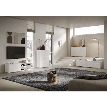 Lumina Gloss White Sideboard/TV Stand/High Sideboard - 3-Door Sideboard 130x40x83 cm Lumina Gloss White