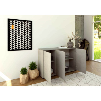 Lumina Gloss White Sideboard/TV Stand/High Sideboard - 3-Door Sideboard 130x40x83 cm Lumina Gloss White