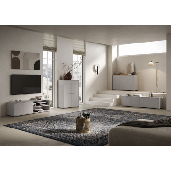 Lumina Gloss White Sideboard/TV Stand/High Sideboard - 3-Door Sideboard 130x40x83 cm Lumina Gloss White